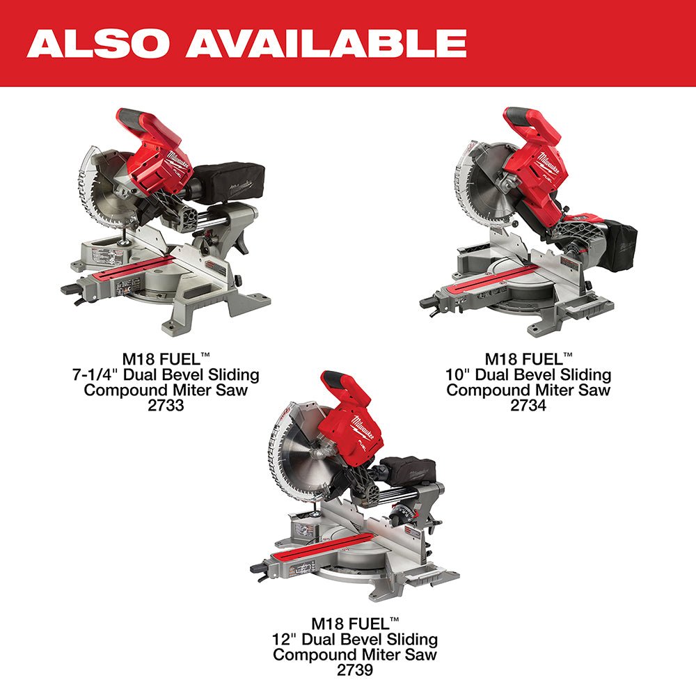 Milwaukee 2733-20 M18 FUEL 18V 7-1/4" Dual Bevel Sliding Miter Saw - Bare Tool - Image 11