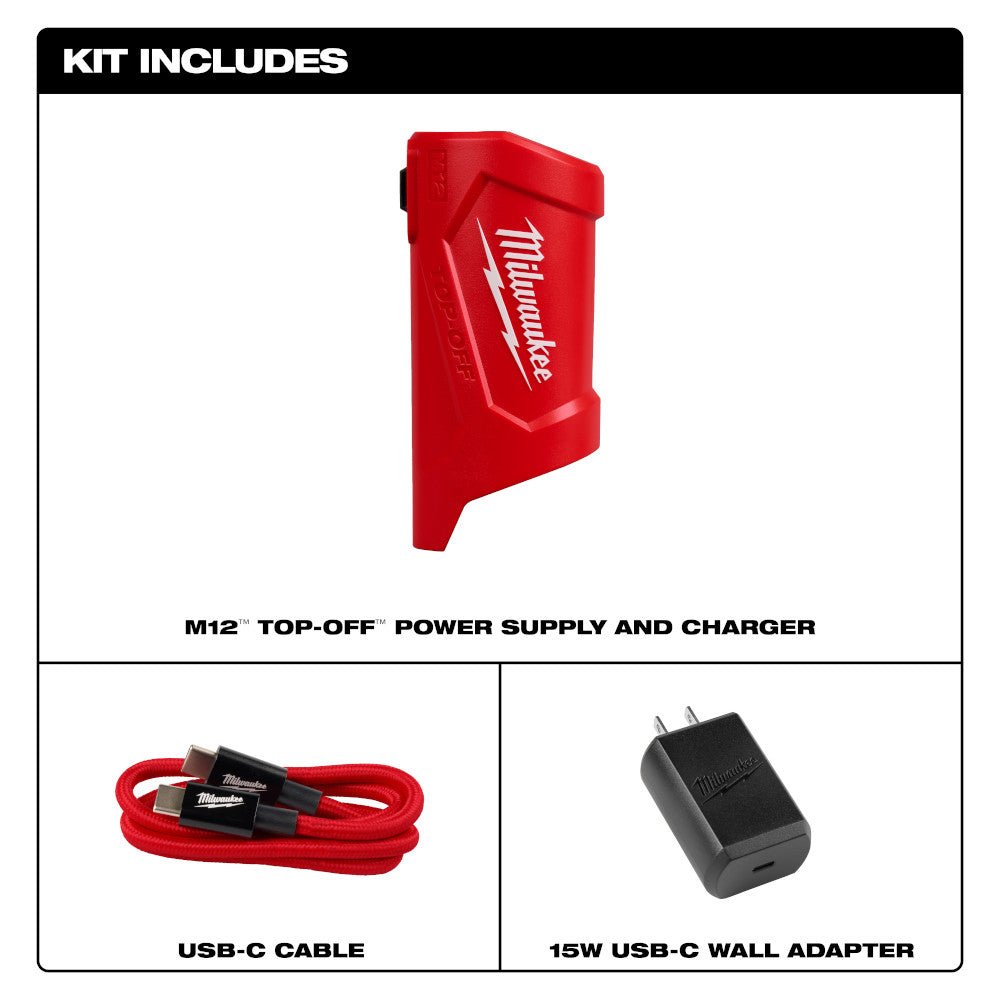 Milwaukee 48-59-1211 M12 12V TOP-OFF Compact Power Supply and Charger - Image 2
