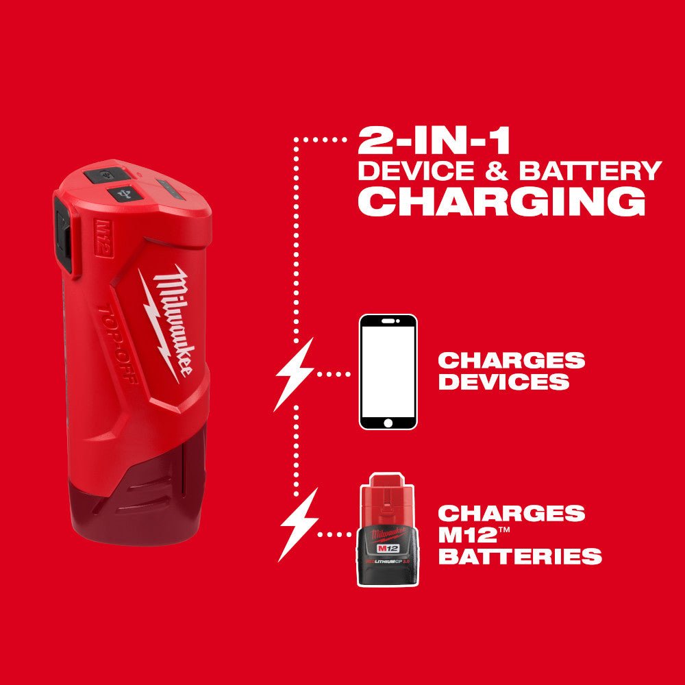 Milwaukee 48-59-1211 M12 12V TOP-OFF Compact Power Supply and Charger - Image 4