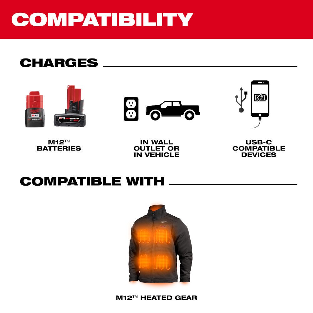Milwaukee 48-59-1211 M12 12V TOP-OFF Compact Power Supply and Charger - Image 6