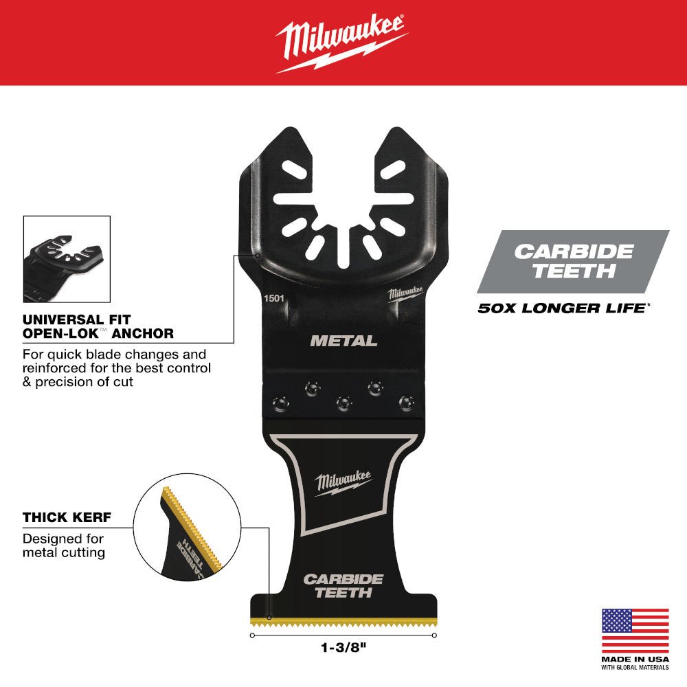 Milwaukee 49-10-9113 OPEN-LOK Oscillating Multi-Tool Blade Set Kit - 9 PC - Image 6