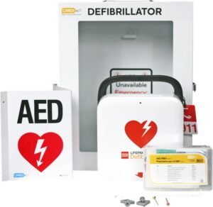 LIFEPAK CR2 Fully Automatic AED – USB – Complete Wall Cabinet Kit – English