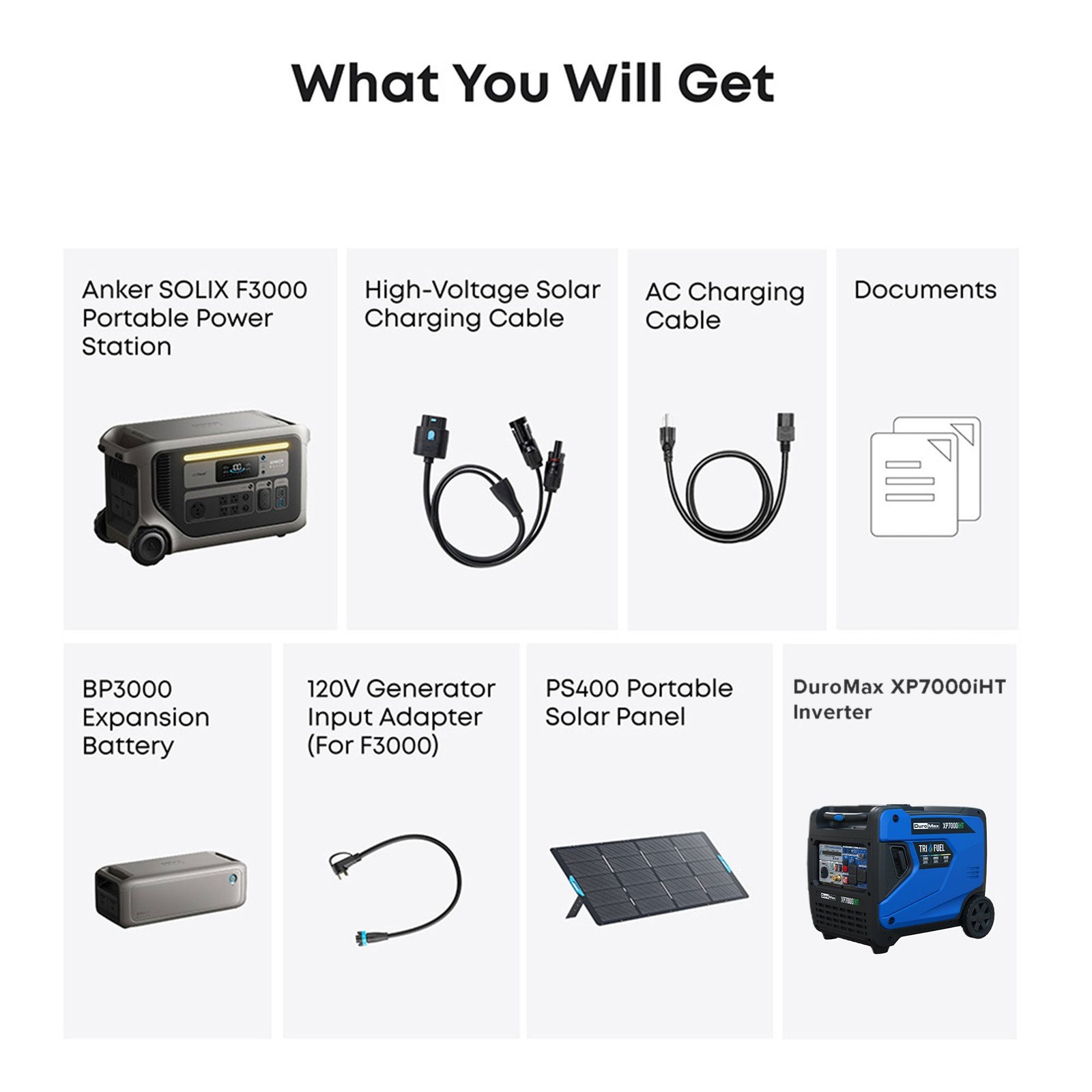 DuroMax XP7000iHT and Anker SOLIX F3000 + PS400+EB3000+120V Adapter Bundle - Image 9