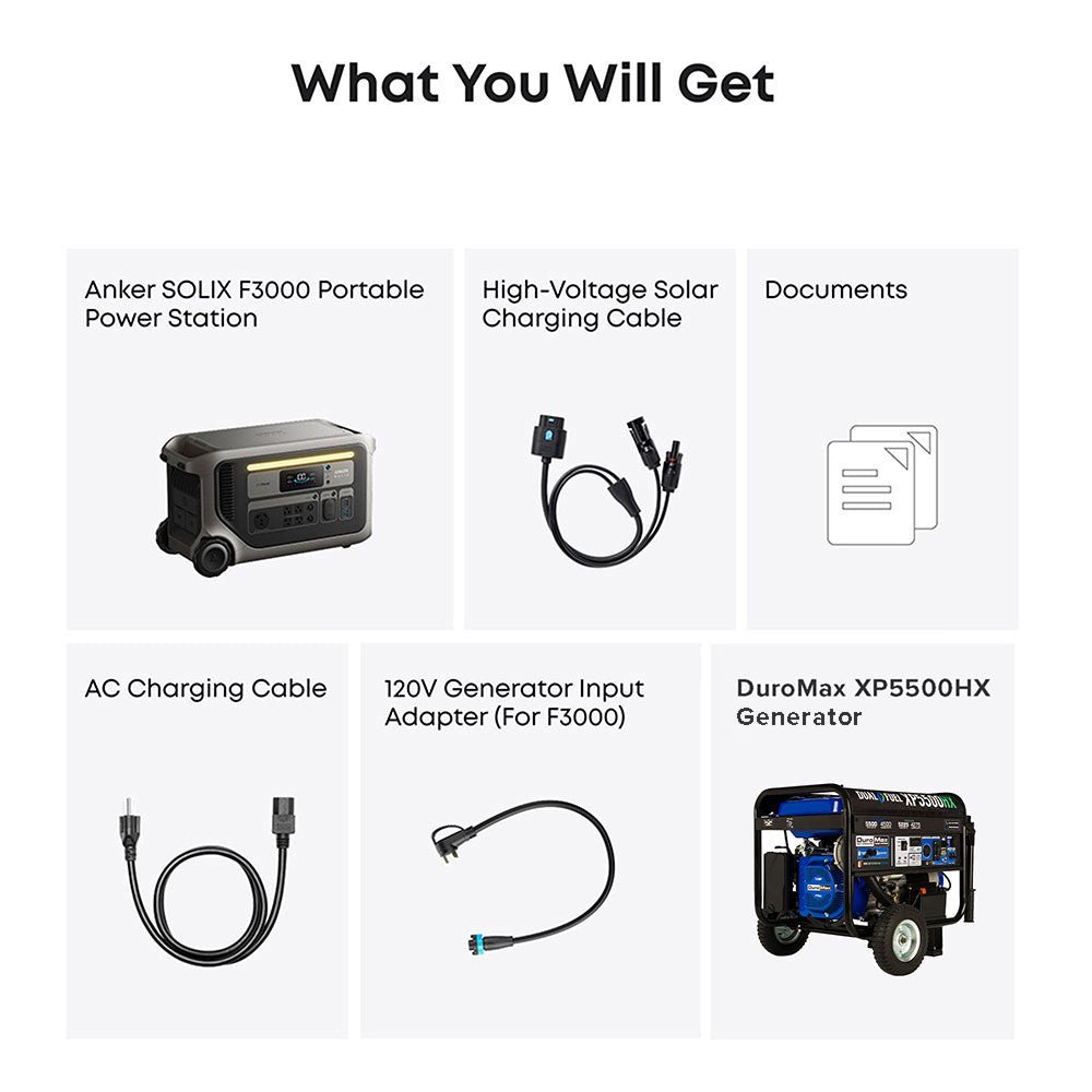DuroMax XP5500HX and Anker SOLIX F3000 + 120V Adapter - Image 9