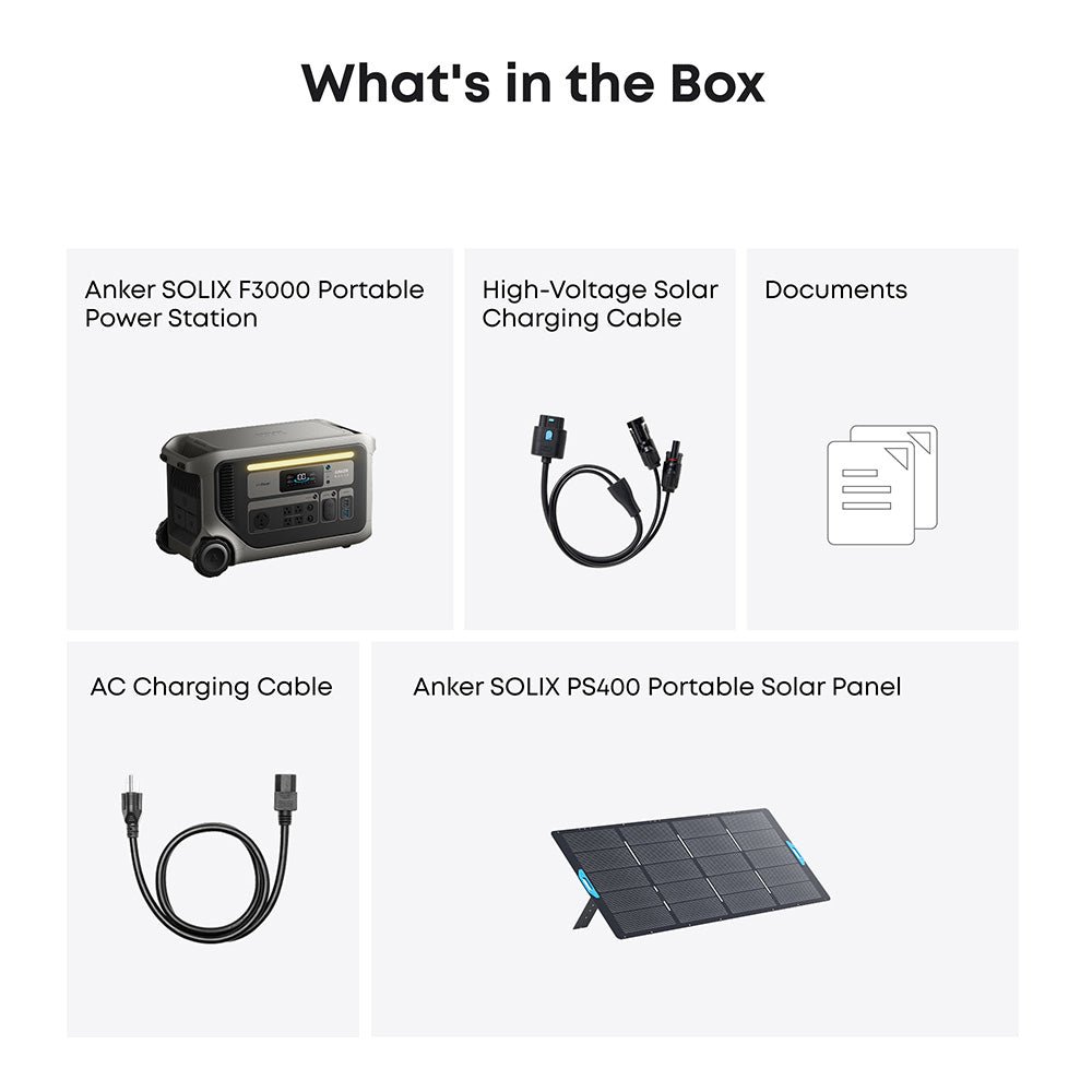 Anker SOLIX F3000 Portable Power Station 3,072Wh 3,600W with 400W Solar Panel - Image 10