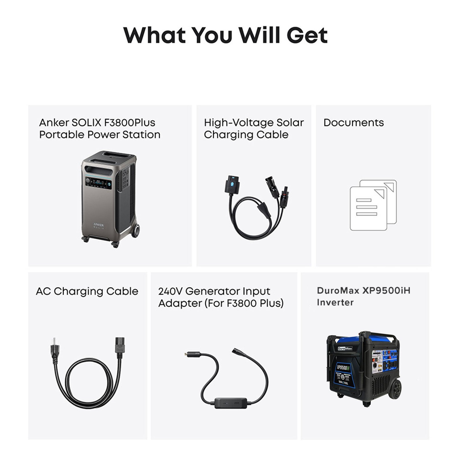 Duromax XP9500iH and Anker SOLIX F3800Plus+240V Generator Adapter with Transfer Switch Bundle - Image 6
