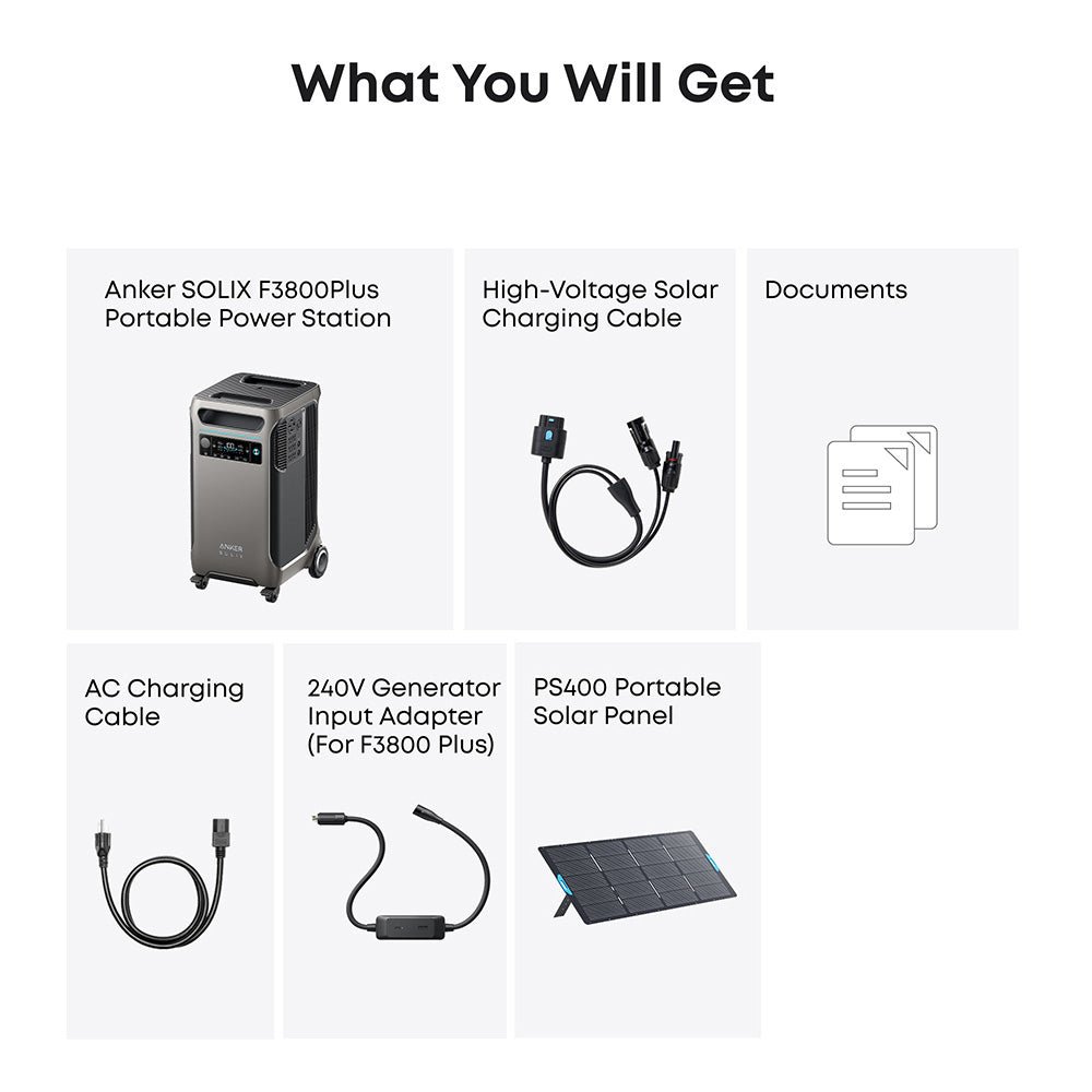 Anker SOLIX F3800 Plus 240V Extended Backup Power Kit w/ 400W Solar Panel - Image 6