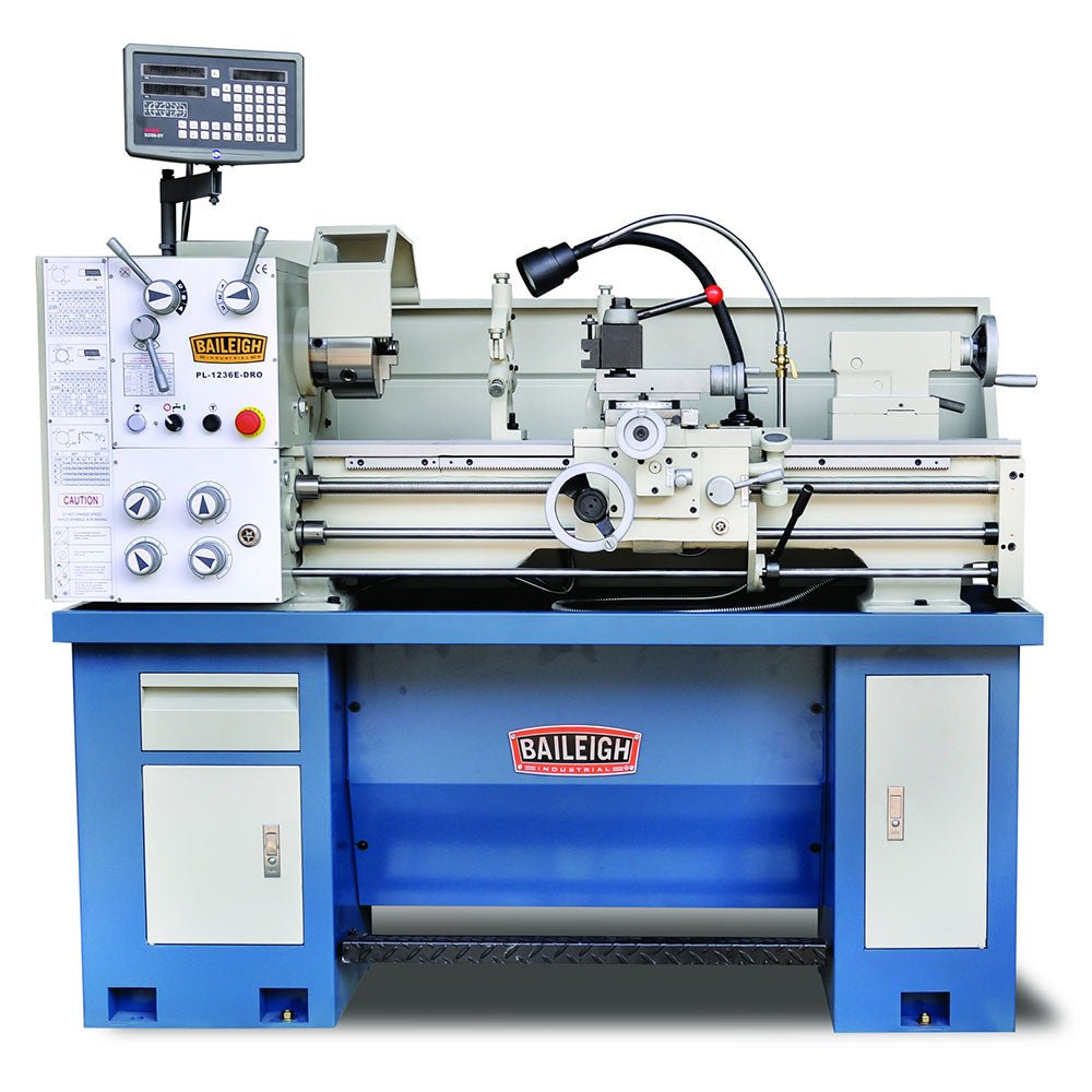 Baileigh 1016617 PL-1236E-DRO-1.0 220V 1PH Variable Speed Metal Lathe