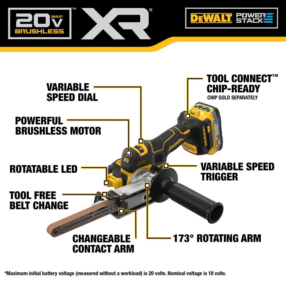 DeWALT DCM200E1 20V XR 18" Brushless Cordless Li-Ion Bandfile Kit - Image 3