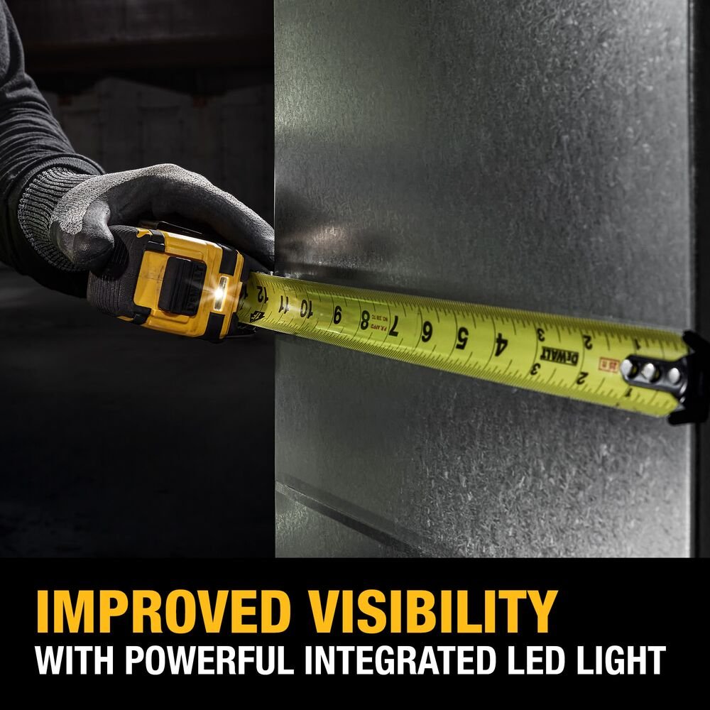 DeWALT DWHT35625S TOUGHSERIES 25' Lighted Tape Measure w/ USB Charging Cable - Image 4