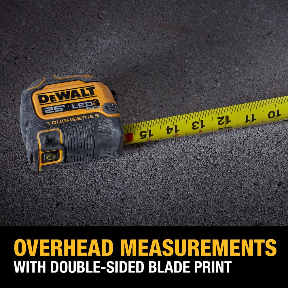 DeWALT DWHT35625S TOUGHSERIES 25' Lighted Tape Measure w/ USB Charging Cable - Image 7