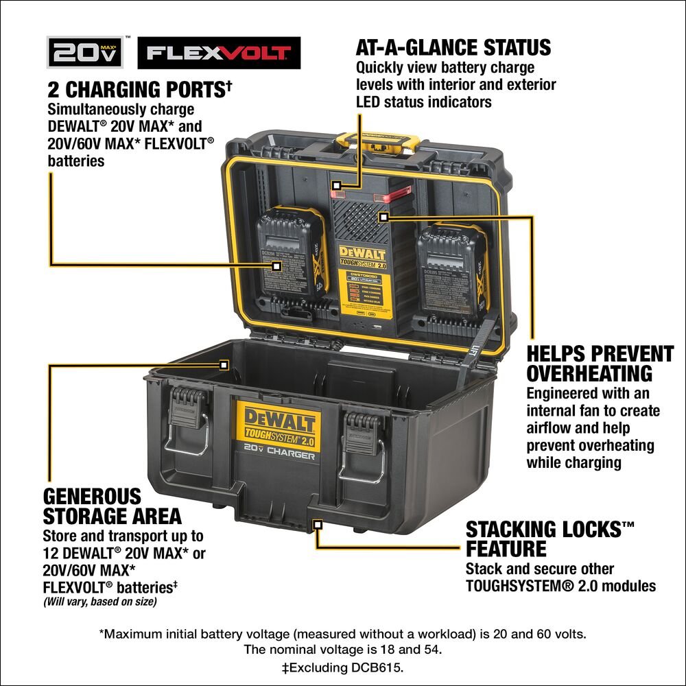 DeWALT DWST08450-KIT1 TOUGHSYSTEM 2.0 Rolling Toolbox w/ Dual-Port Charger - Image 6