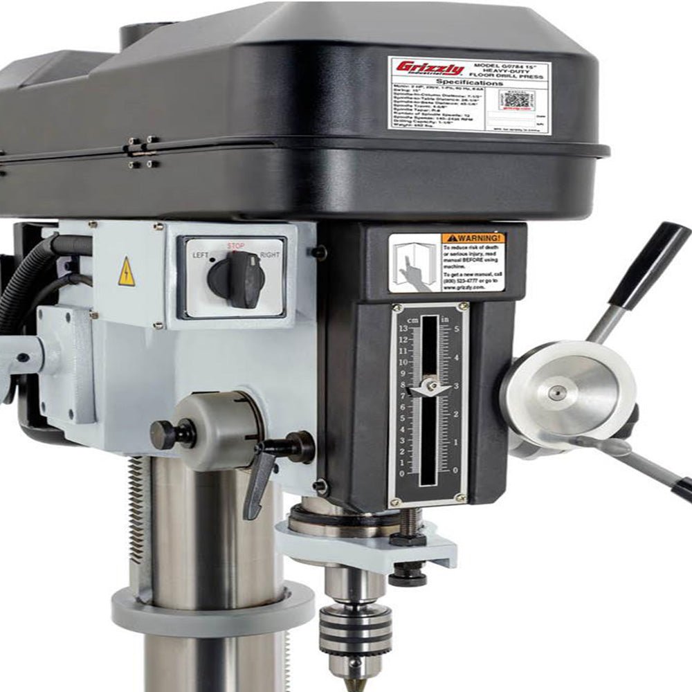 Grizzly G0784 220V 15 Inch Heavy-Duty Floor Drill Press - Image 5