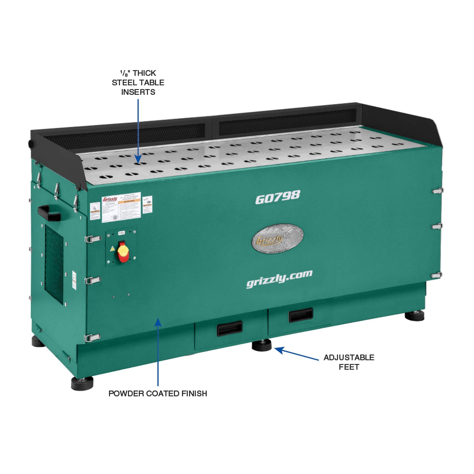 Grizzly G0798 110V 22 Inch x 62 Inch Metalworking Downdraft Table - Image 2