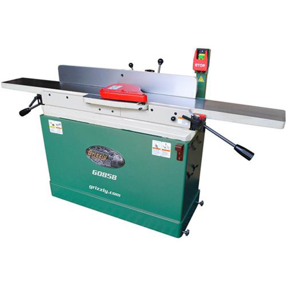 Grizzly G0858 230V 8 x 76 Parallelogram Jointer Spiral Cutterhead Mobile Base - Image 4