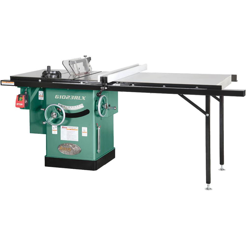 Grizzly G1023RLX 10 In 3 HP 240V Cabinet Left-Tilting Table Saw Extension Table