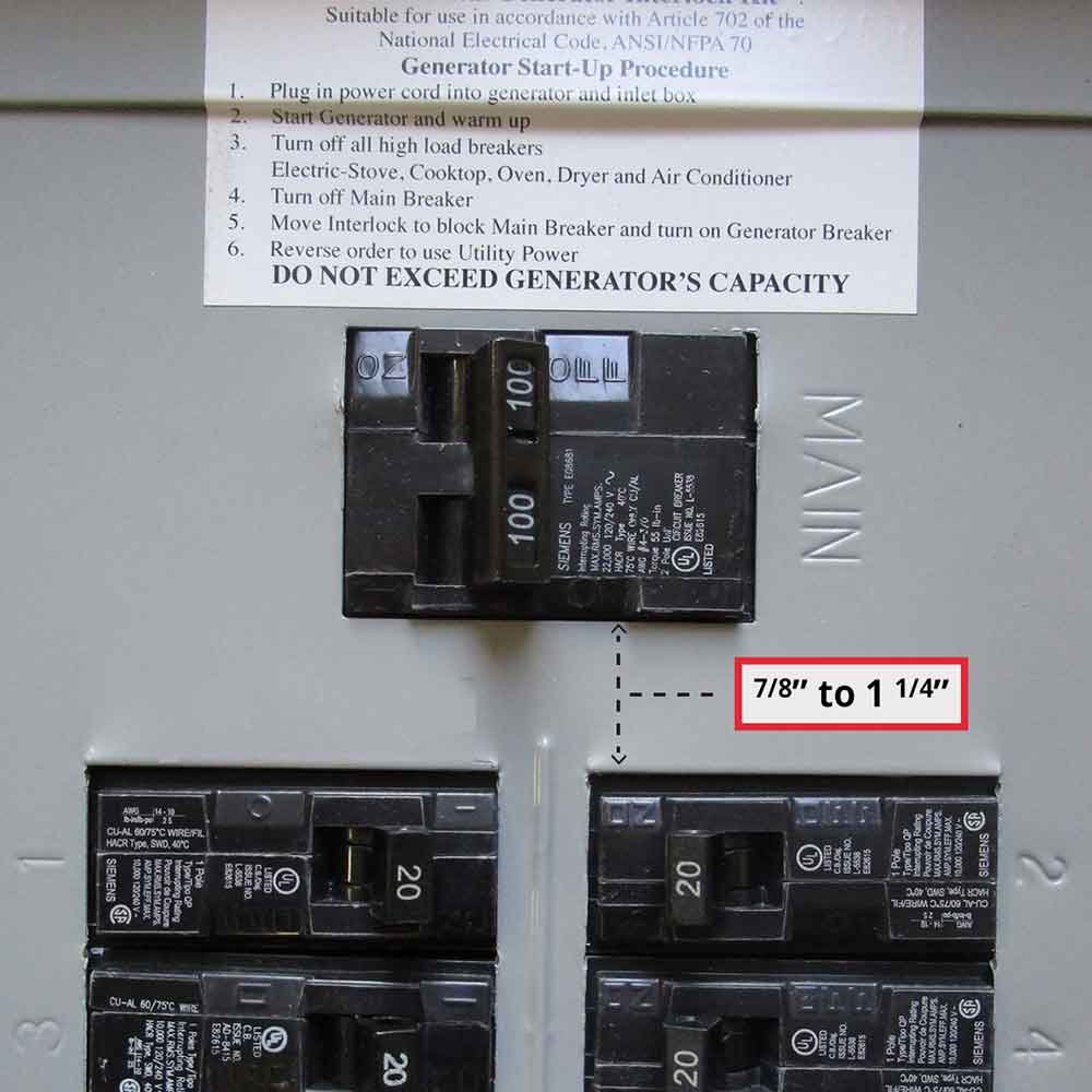 GenInterlock SIE-P1 Generator Interlock Kit Breaker Panel 100 Amp Panels Siemens and Murray - Image 3