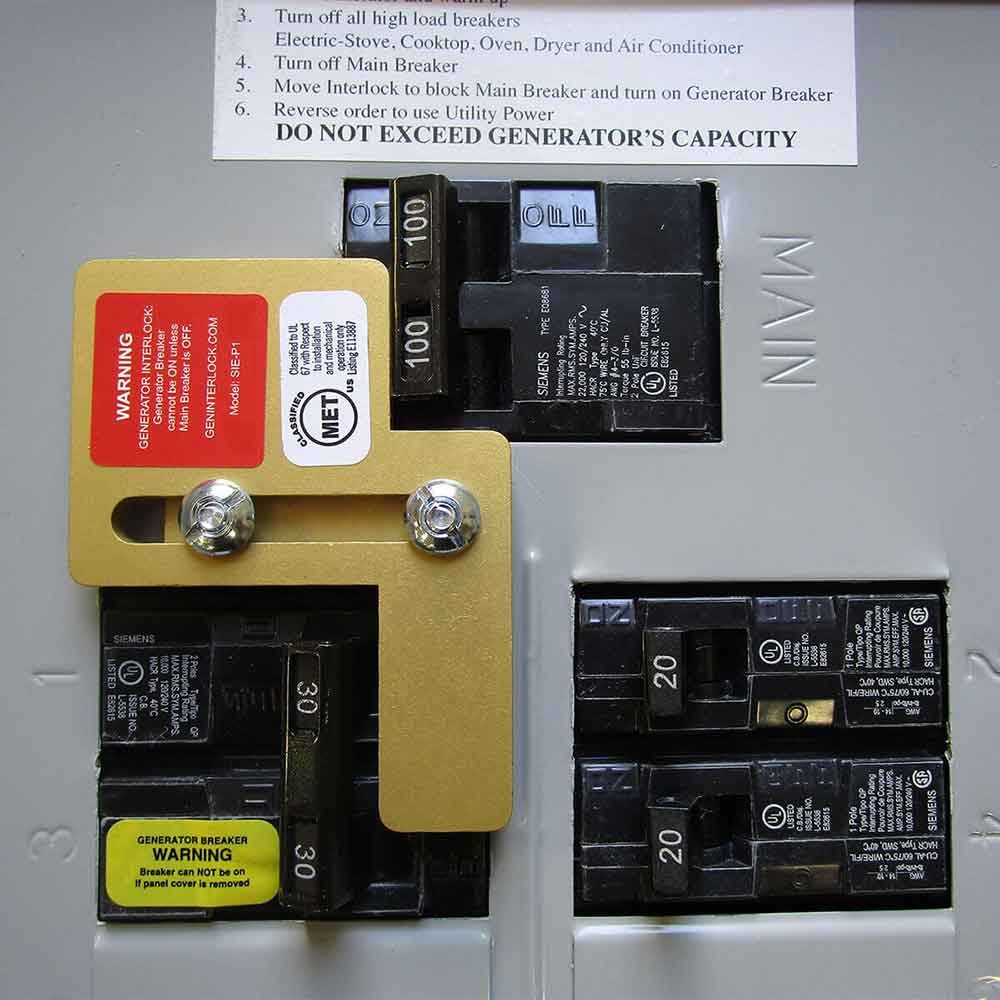GenInterlock SIE-P1 Generator Interlock Kit Breaker Panel 100 Amp Panels Siemens and Murray - Image 4
