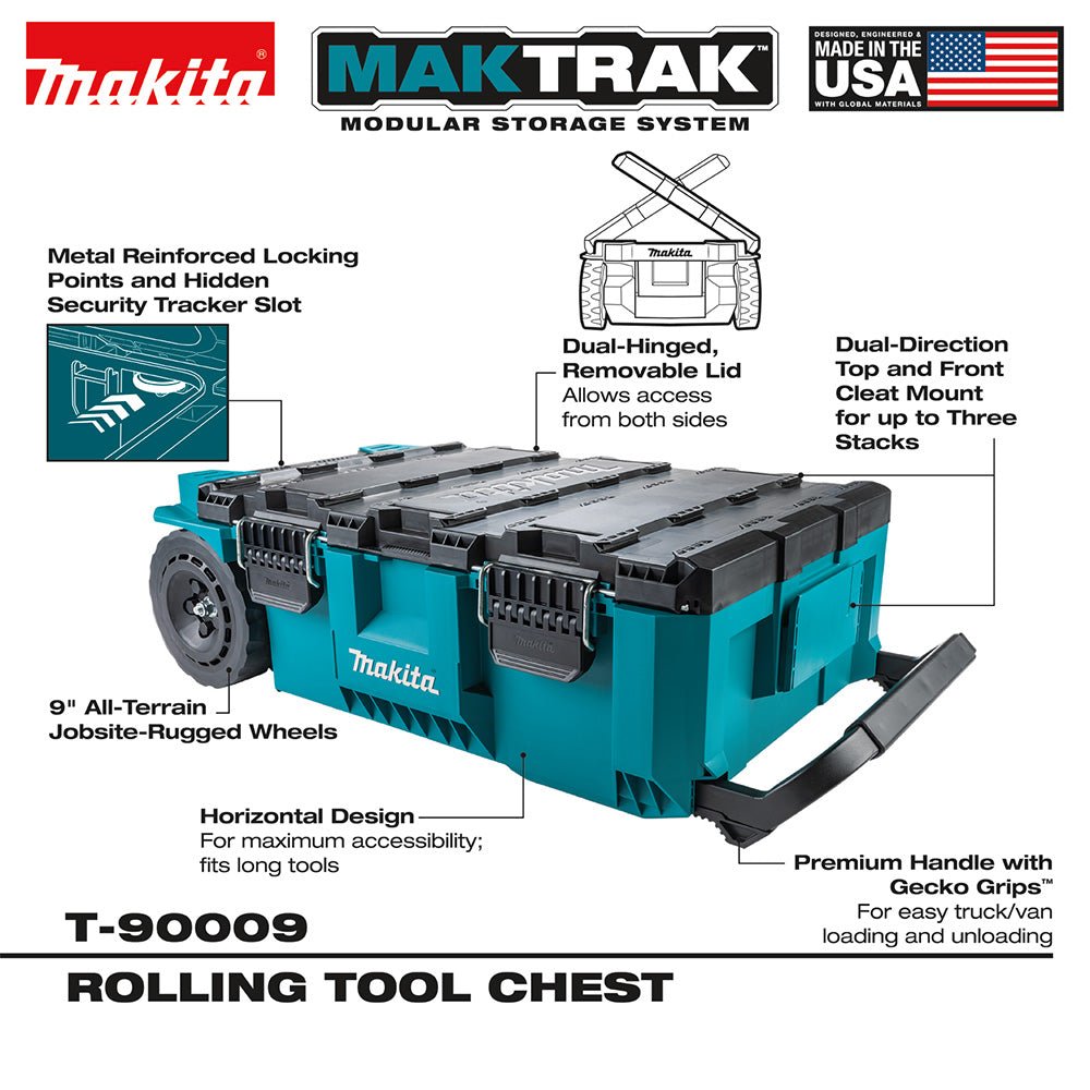 Makita MakTrak Rolling Tool Chest w/ 2 Extra Large Extension Tool Boxes - Image 2