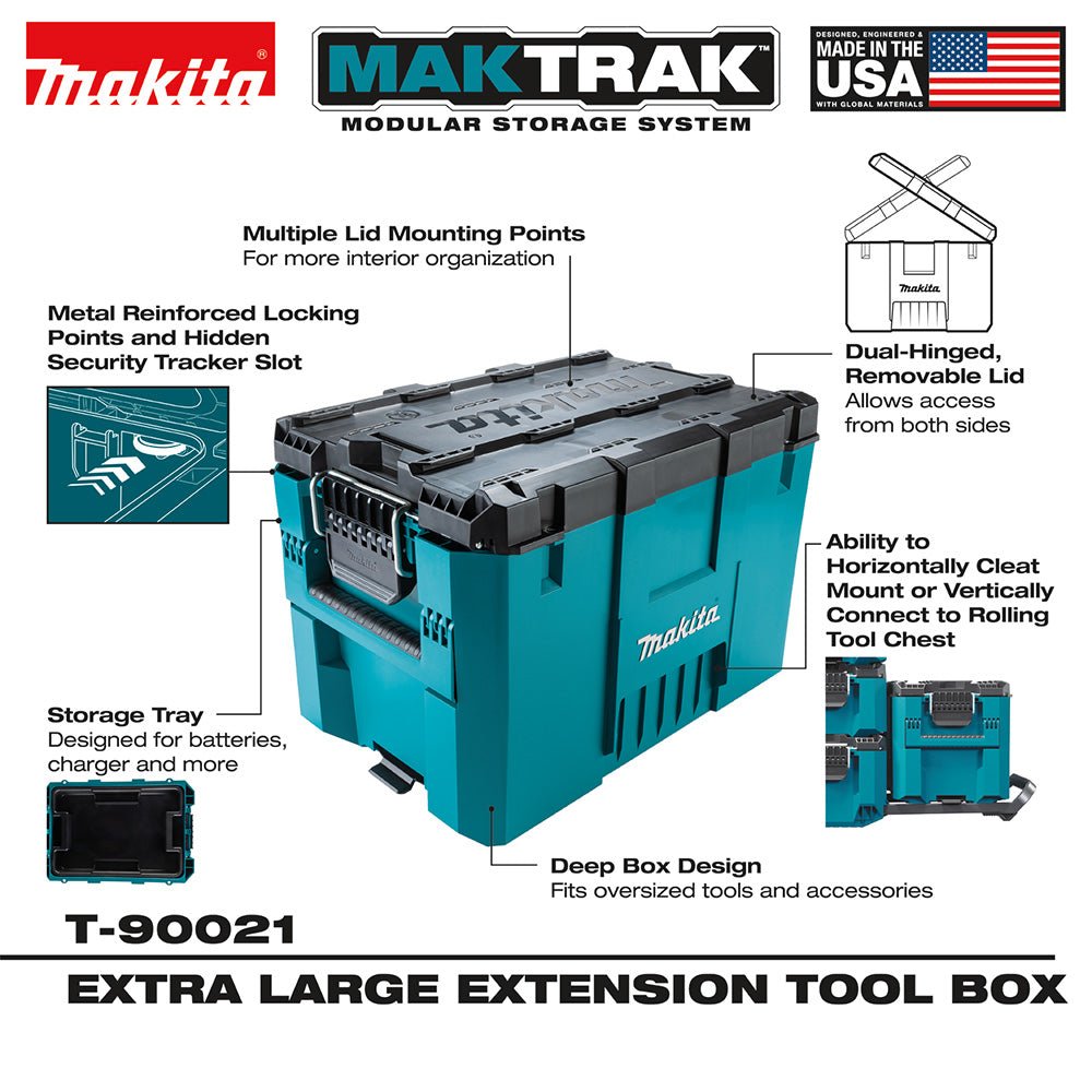 Makita MakTrak Rolling Tool Chest w/ 2 Extra Large Extension Tool Boxes - Image 3