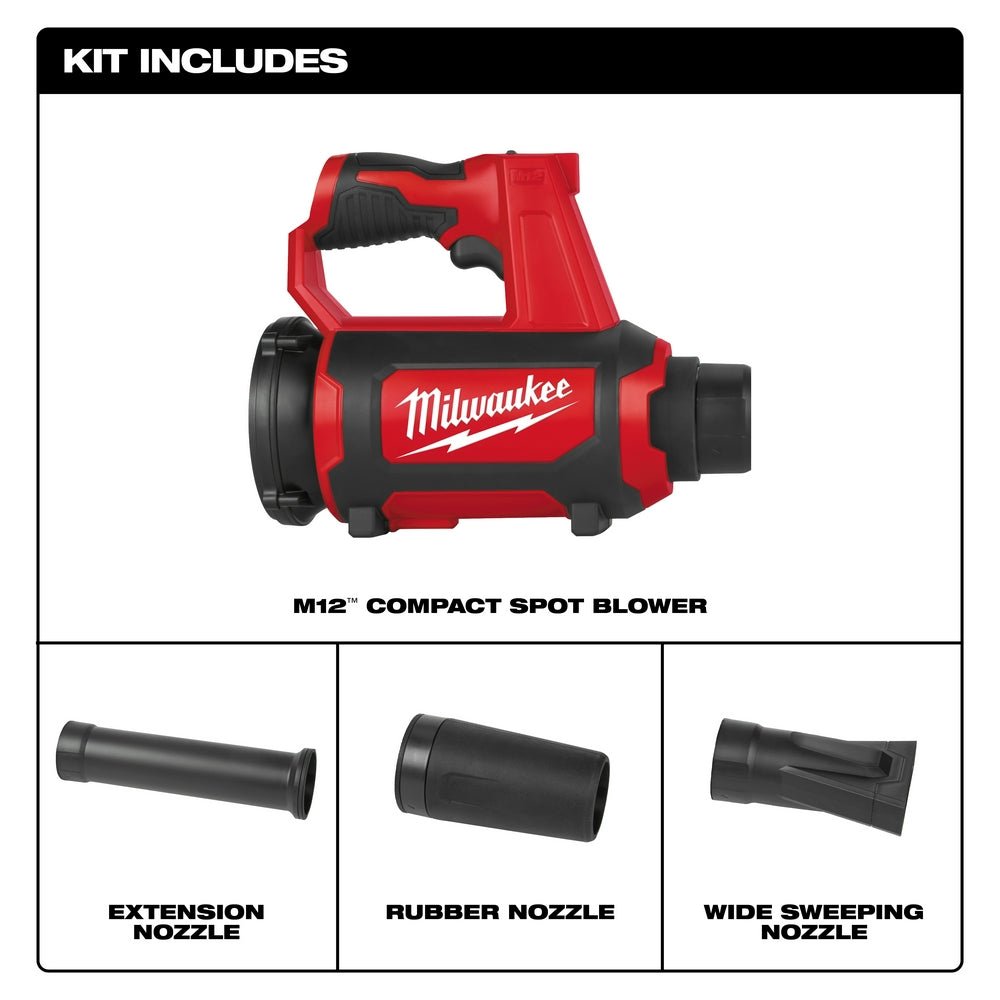 Milwaukee 0852-80 M12 Cordless Lithium-Ion Compact Spot Blower - Recon - Image 2