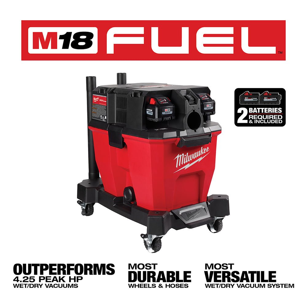 Milwaukee 0920-22HD M18 FUEL 9 Gallon Dual-Battery Wet/Dry Vacuum Kit - Image 18