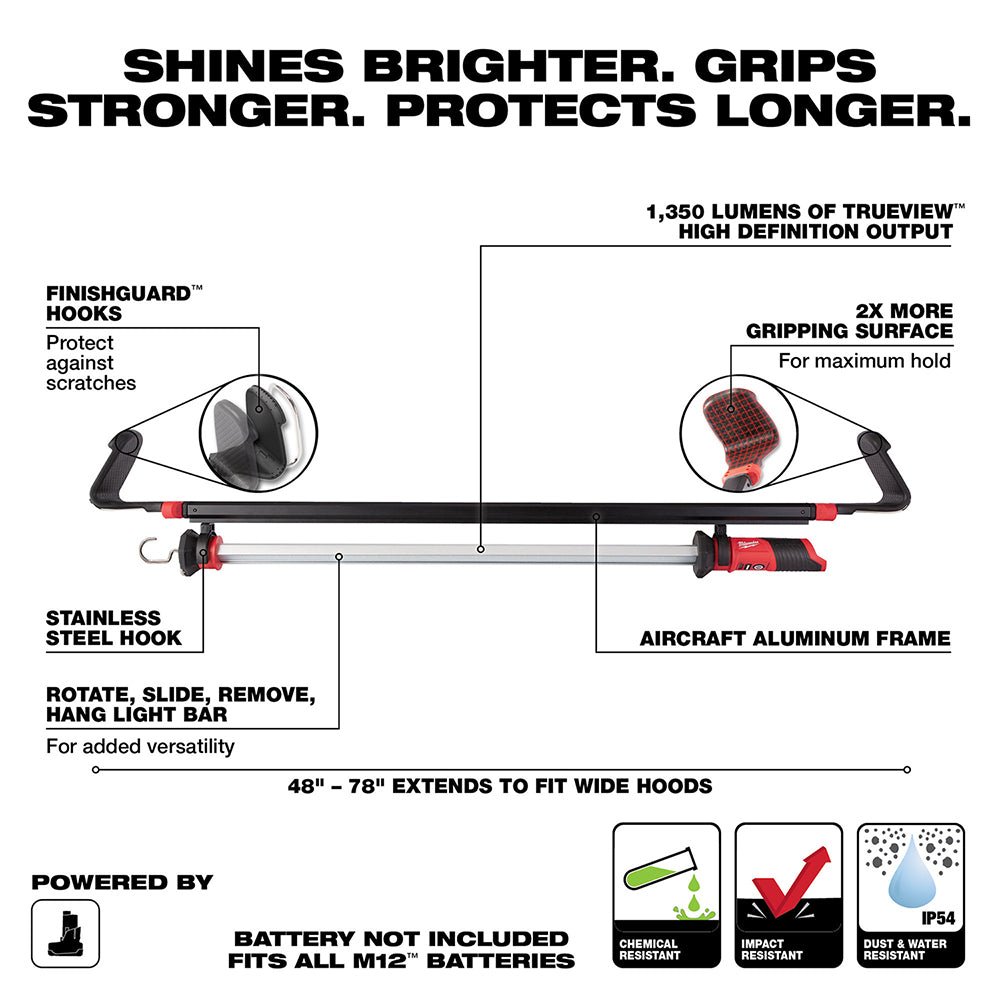 Milwaukee 2125-20x2 M12 Under Hood Light w/ Extra 2Ah Battery - Image 2
