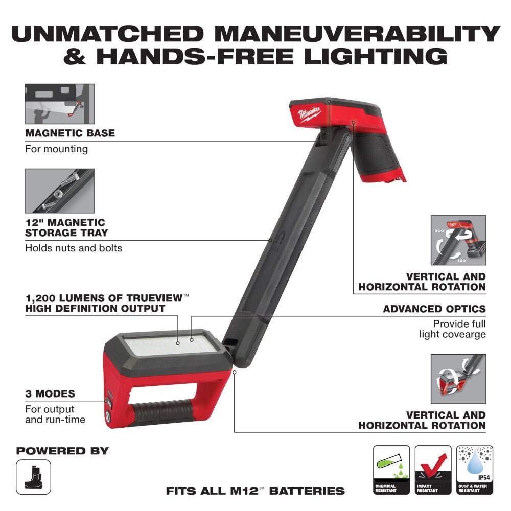 Milwaukee 2126-20x2 M12 Underbody Light w/ Extra 2Ah Battery - Image 6