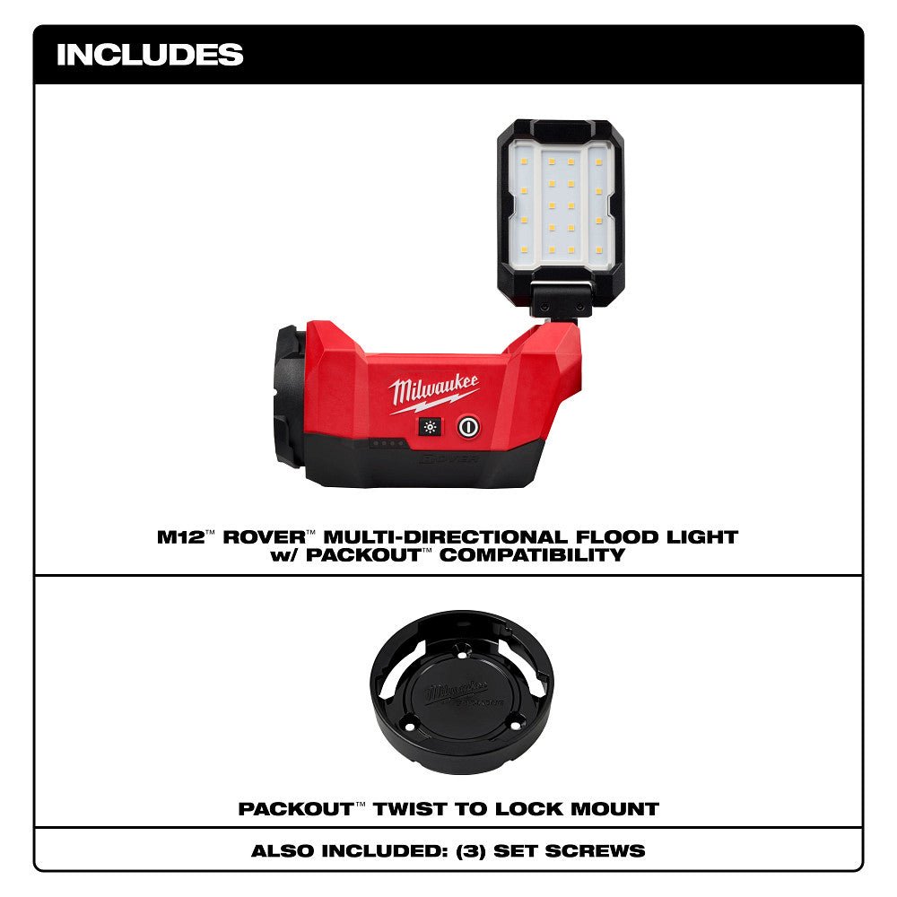 Milwaukee 2350-20 M12 12V ROVER Multi-Directional Flood Light PACKOUT -Bare Tool - Image 2