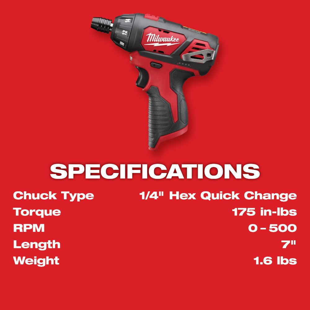 Milwaukee 2401-80 M12 12V Hex Screwdriver - Bare Tool - Reconditioned - Image 4