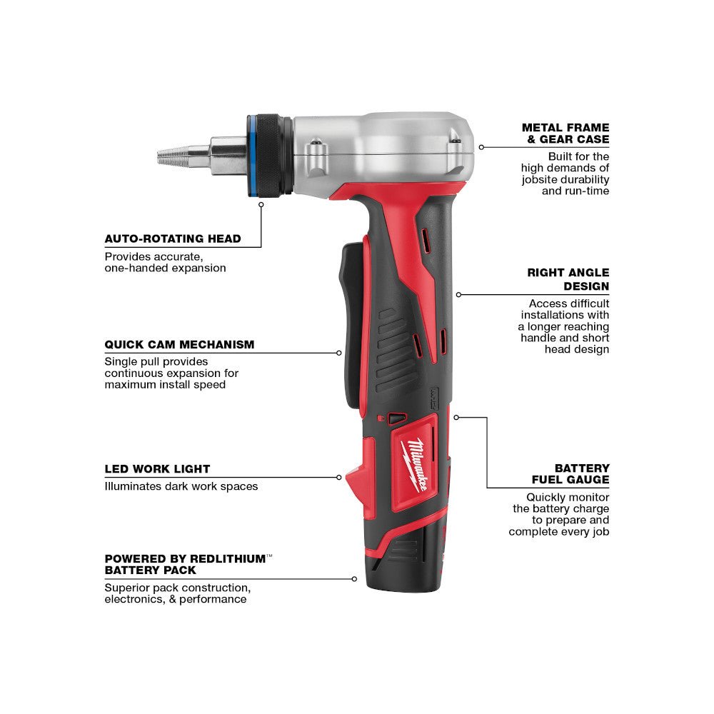 Milwaukee 2432-82 M12 12V Li-Ion ProPEX Expansion Tool Kit - Recon - Image 6