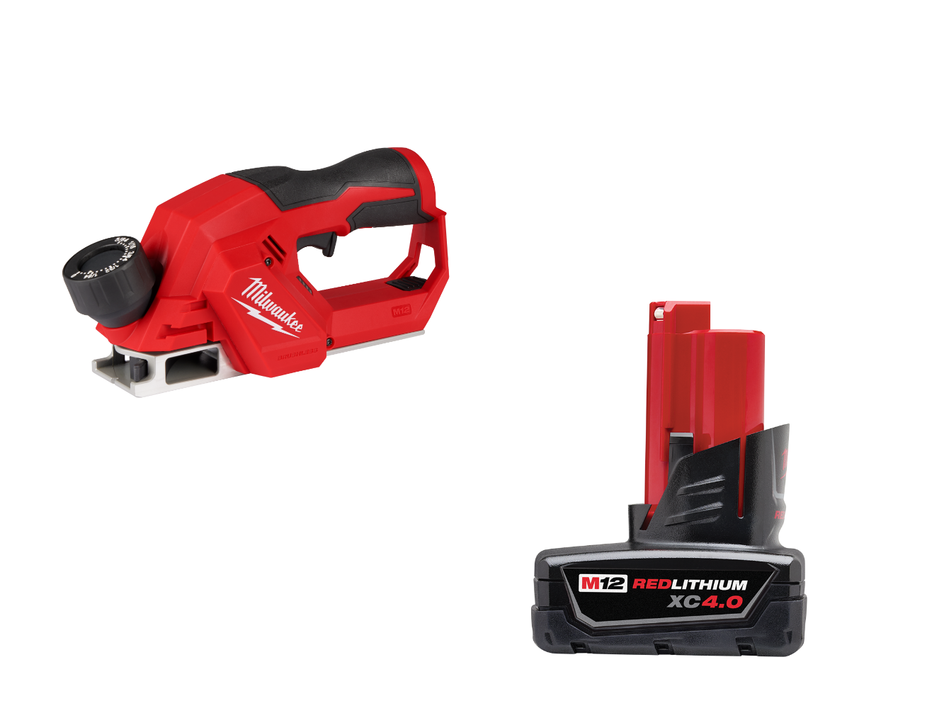 Milwaukee 2524-20X4 M12 12V Brushless 2" Planer w/ 4AH Battery