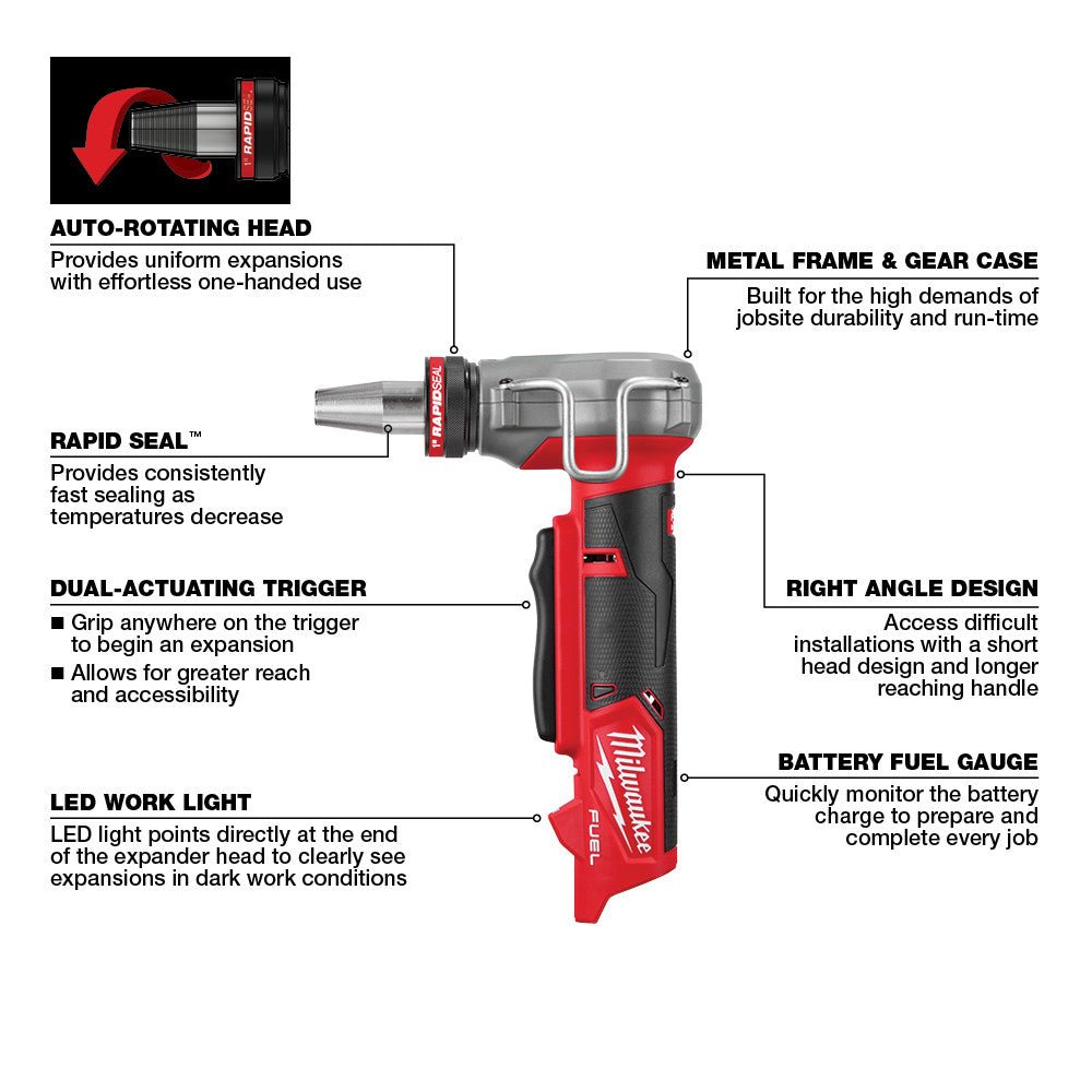 Milwaukee 2532-80 M12 FUEL 12V ProPEX Expander w/ RAPID Heads - Bare Tool -Recon - Image 7