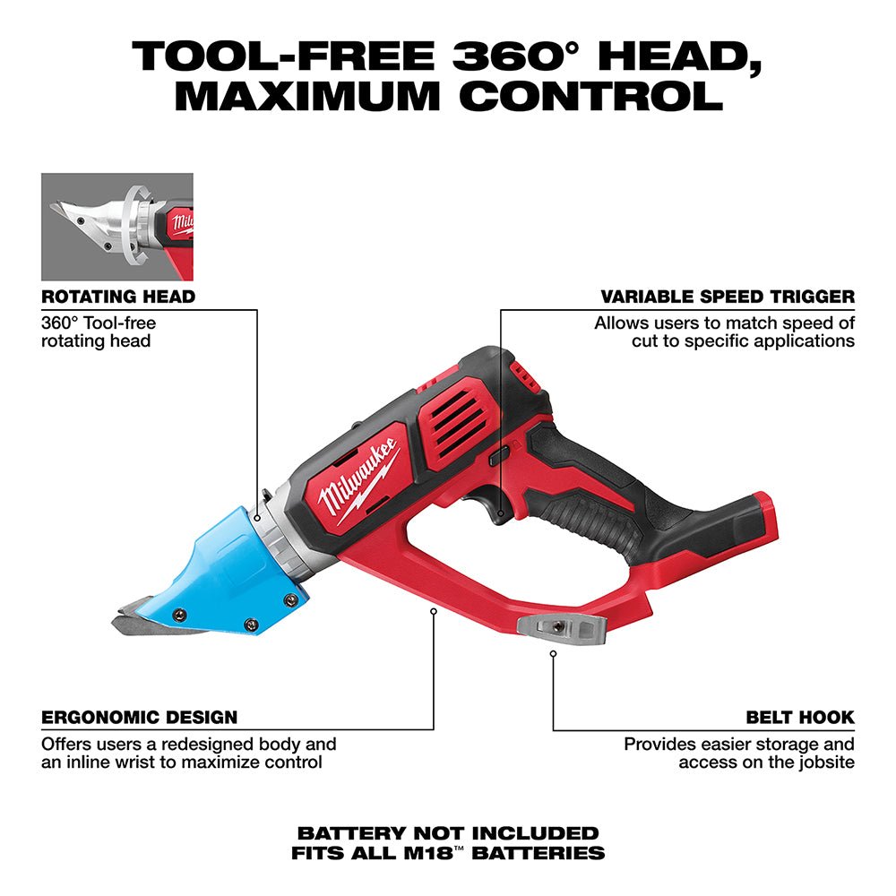 Milwaukee 2636-20 M18 18V 14 Gauge Double Cut Shear - Bare Tool - Image 2