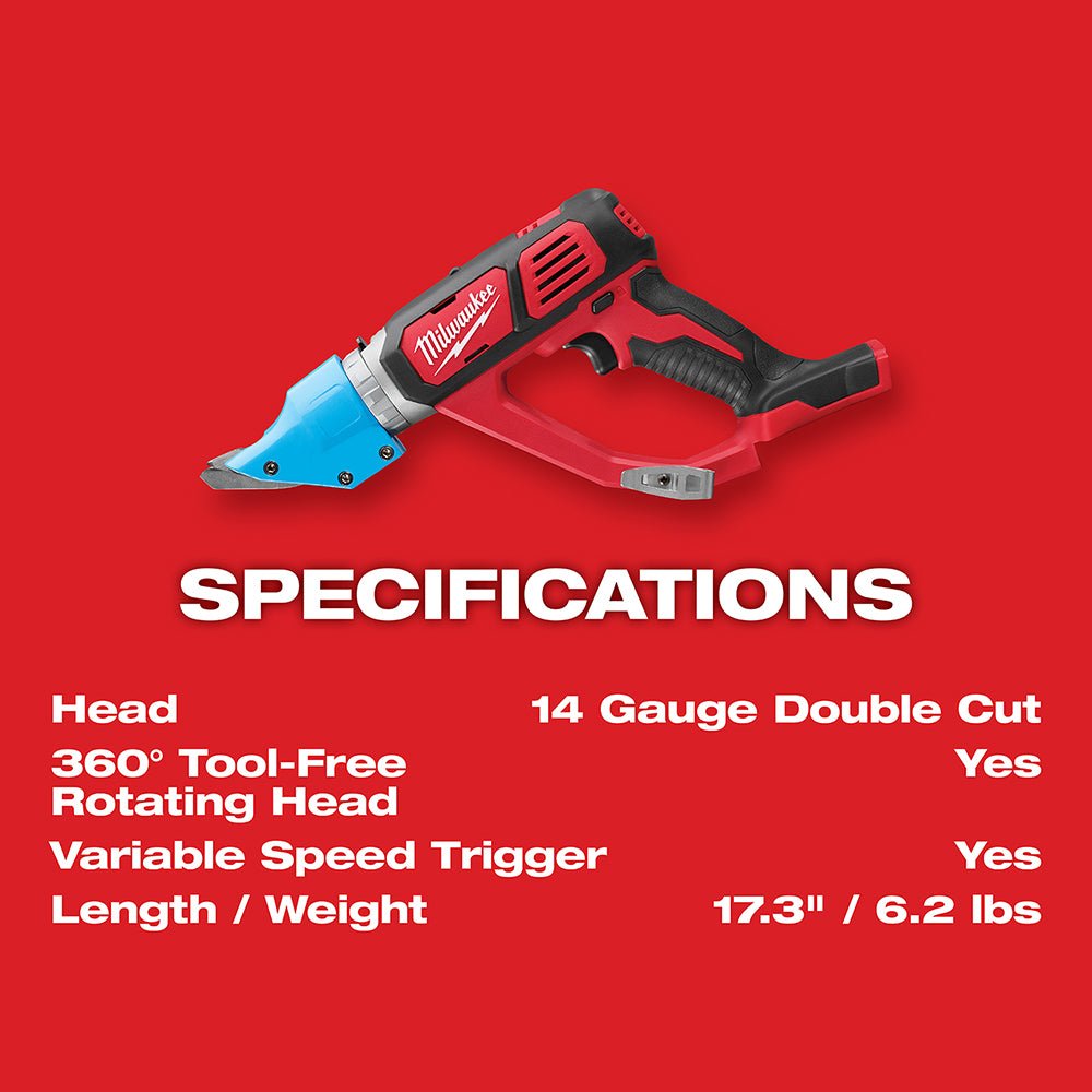 Milwaukee 2636-20 M18 18V 14 Gauge Double Cut Shear - Bare Tool - Image 4