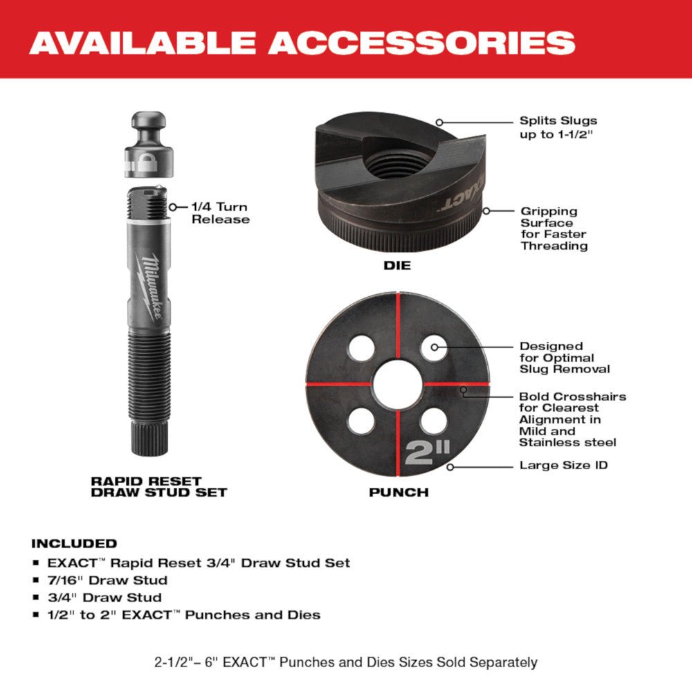 Milwaukee 2676-22 M18 18V FORCE LOGIC 10T Knockout Tool Kit w/ 1/2" -2" Capacity - Image 9