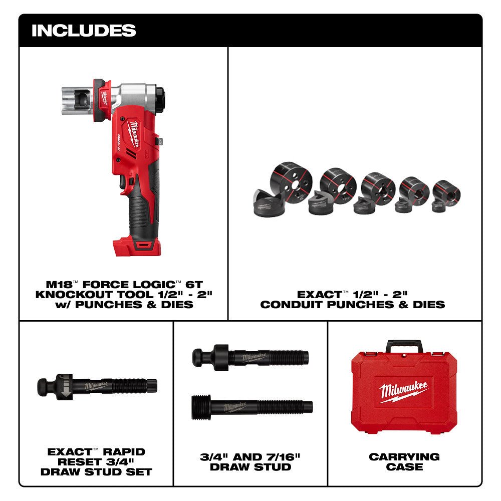 Milwaukee 2677-02 M18 FORCE LOGIC 18V 6T Knockout Tool 1/2"-2" - Image 2