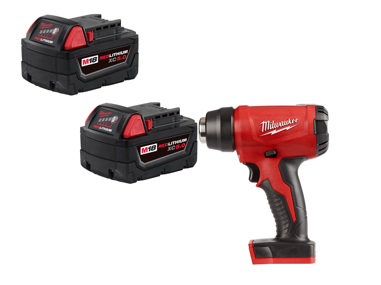 Milwaukee 2688-20BT5 M18 Heat Gun w/ XC5.0 Extended Capacity Battery - 2 PK