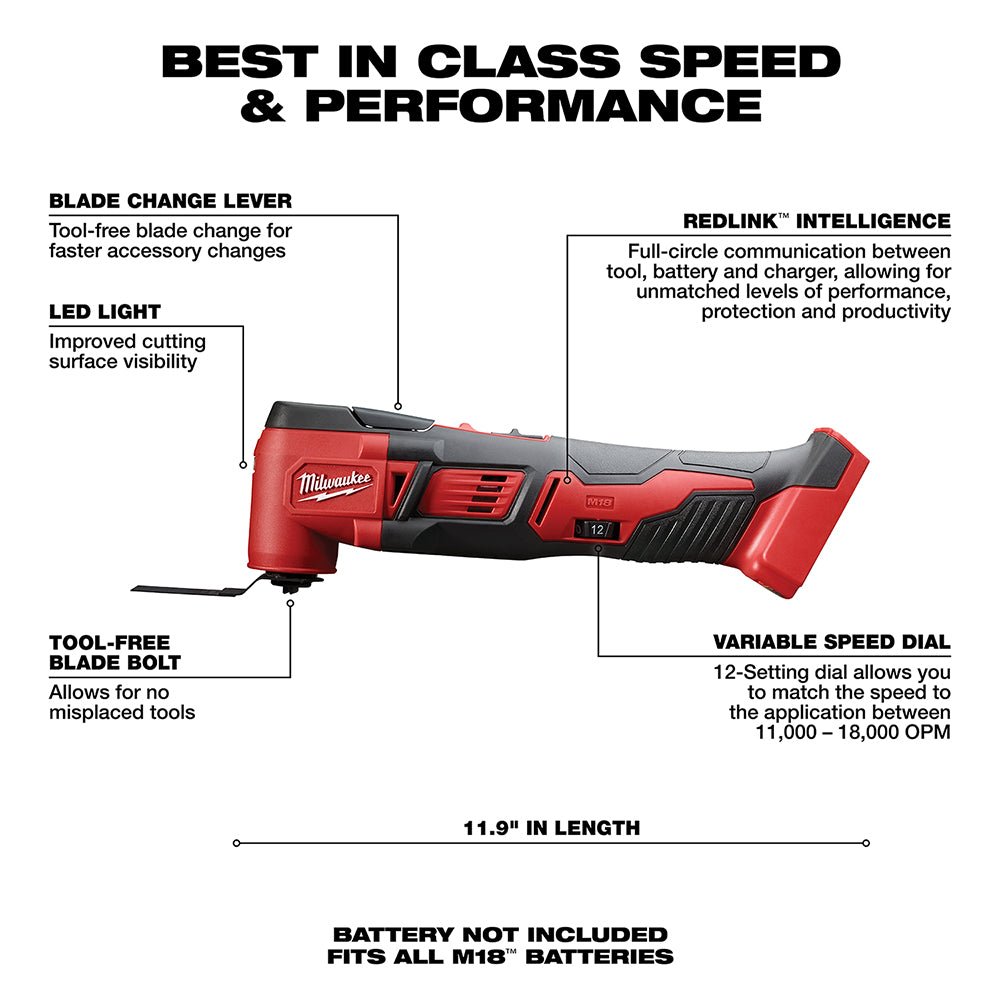 Milwaukee 2695-24POK M18 18V 4-Tool Combo Kit w/Grinder, Multi-Tool, and PACKOUT - Image 6