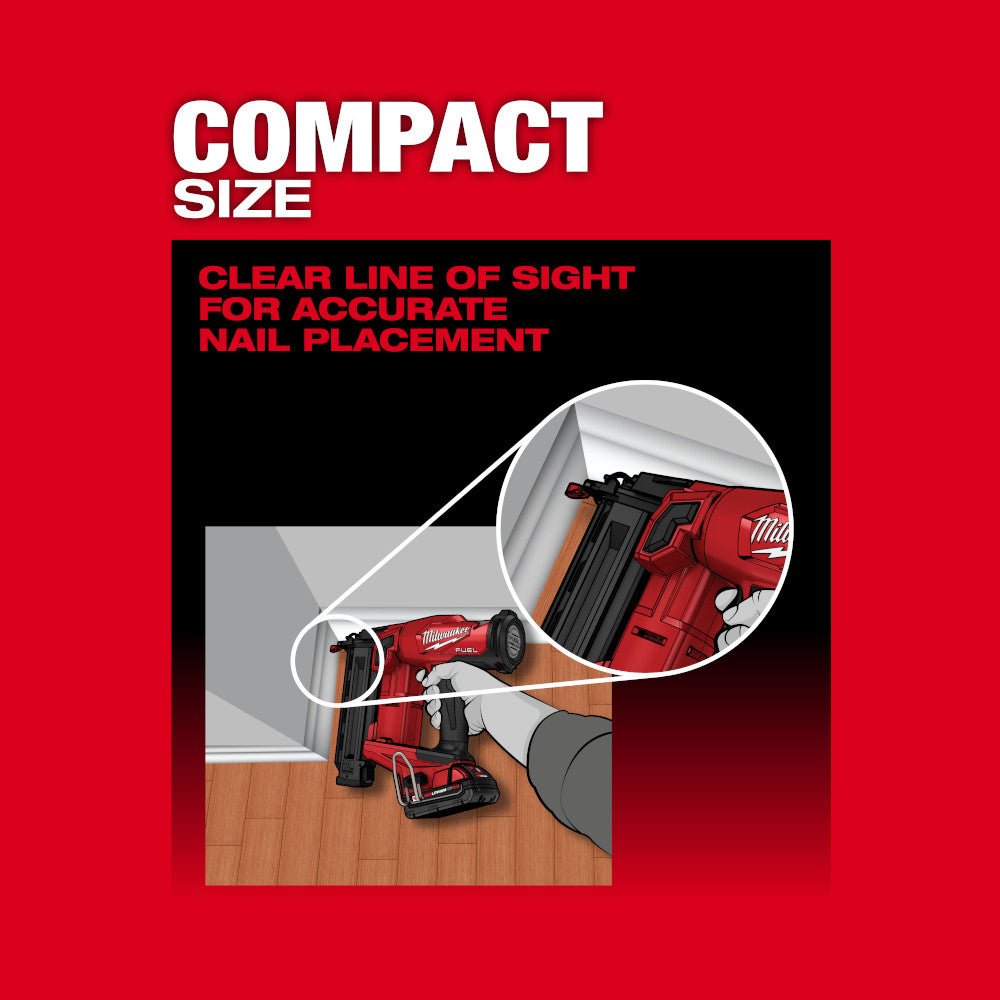 Milwaukee 2746-20x2 M18 FUEL 18 Gauge Brad Nailer Bundle with 2AH Battery - Image 8
