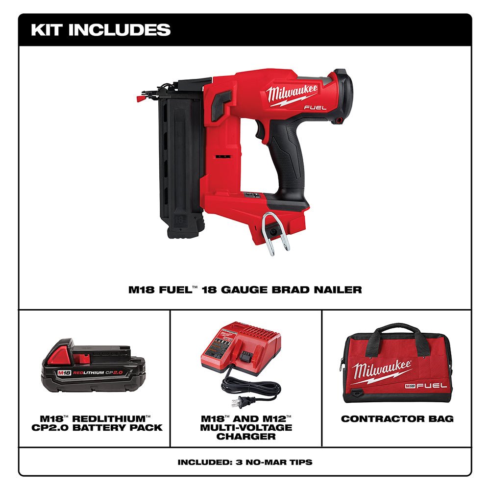Milwaukee 2746-21Ct M18 FUEL 18V 18 Gauge Brad Nailer Kit - Image 3