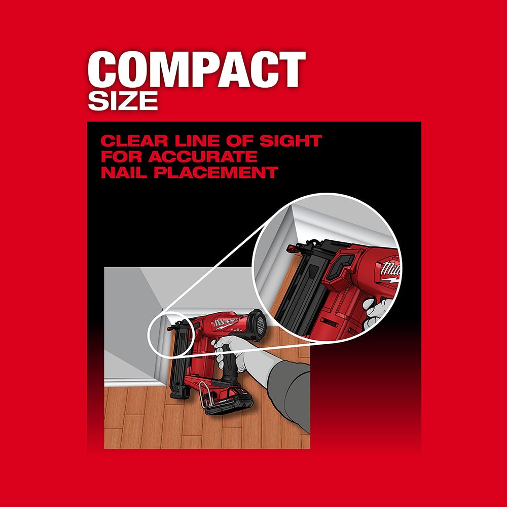 Milwaukee 2746-21Ct M18 FUEL 18V 18 Gauge Brad Nailer Kit - Image 6