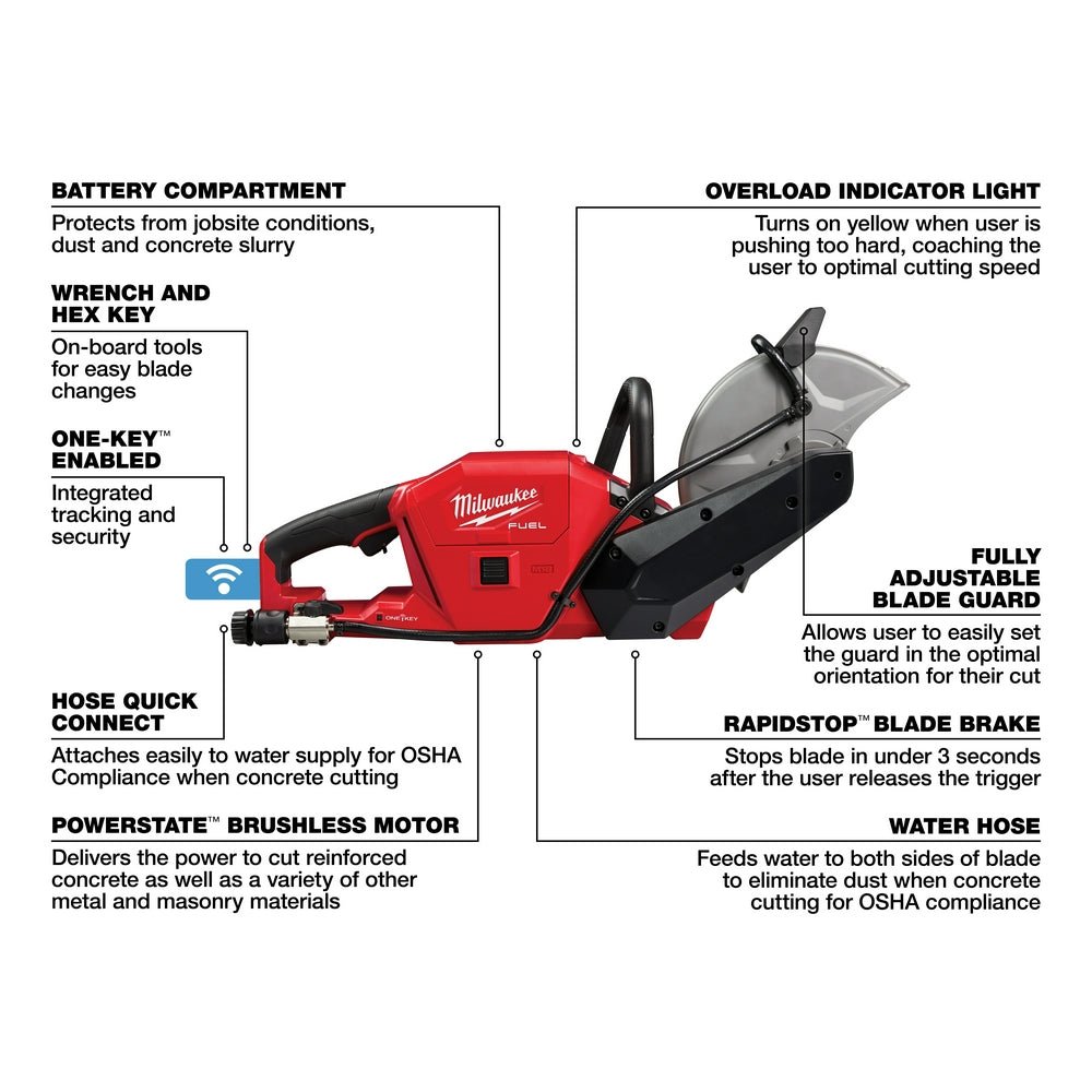 Milwaukee 2786-80 M18 FUEL 18V 9" Cut-Off Saw w/ ONE-KEY - Bare Tool Recon - Image 3