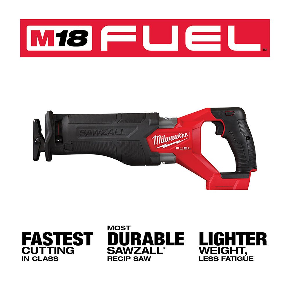 Milwaukee 2821-20B5 M18 FUEL 18V SAWZALL Reciprocating Saw w/ 2 - 5AH Batteries - Image 3