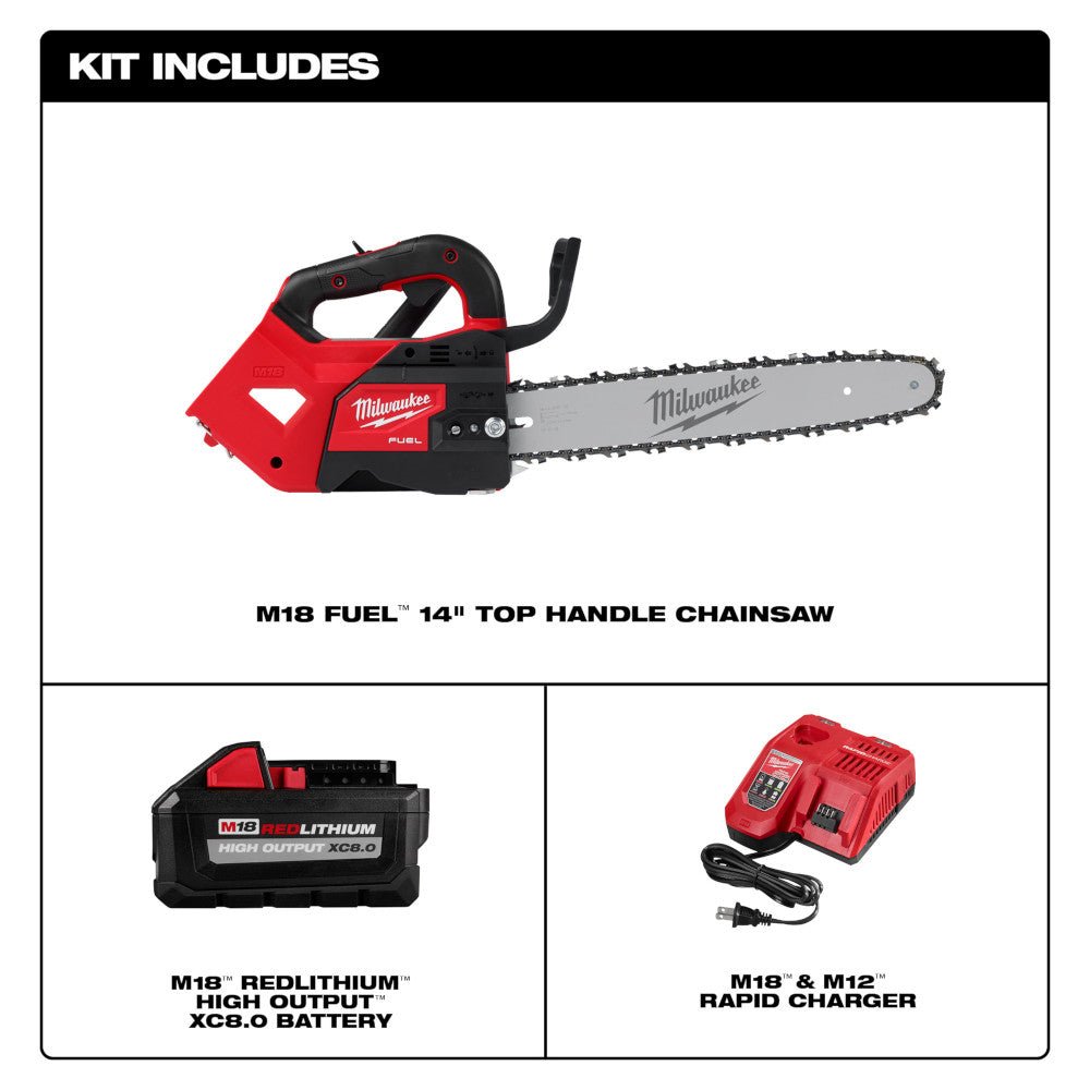 Milwaukee 2826-21T M18 FUEL 18V 14" Cordless Top Handle Chainsaw Kit - Image 3