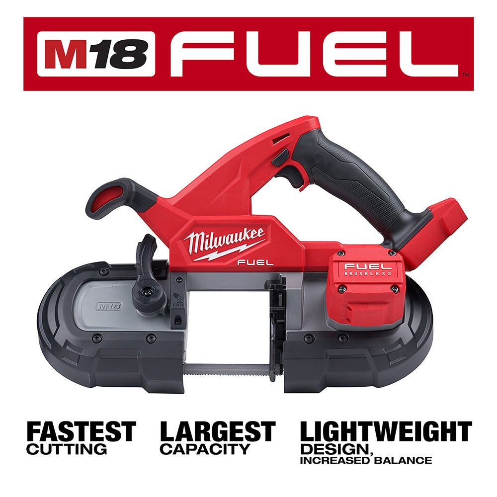 Milwaukee 2829-20ETM M18 FUEL Compact Bandsaw and 3PK 8/10TPI Blades - Image 2