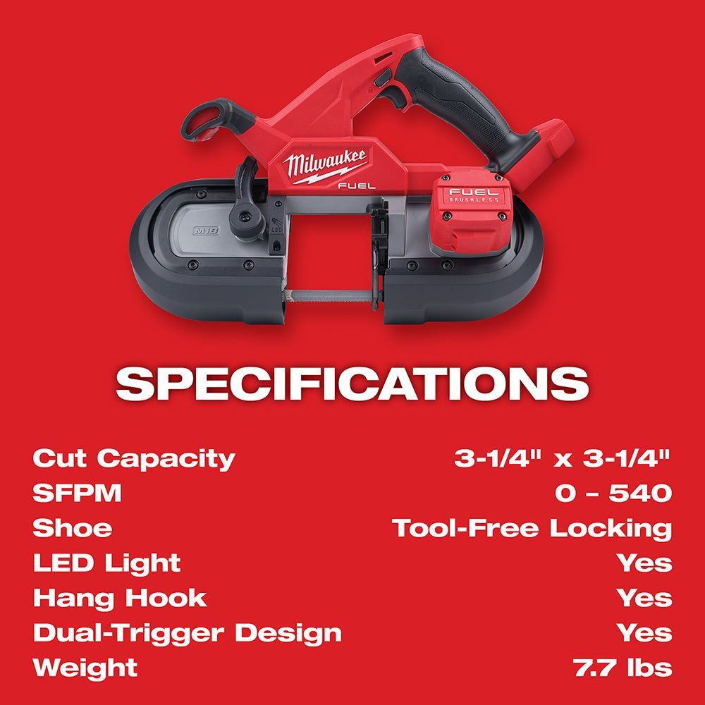 Milwaukee 2829S-80 M18 18V Compact Dual-Trigger Band Saw - Reconditioned - Image 8