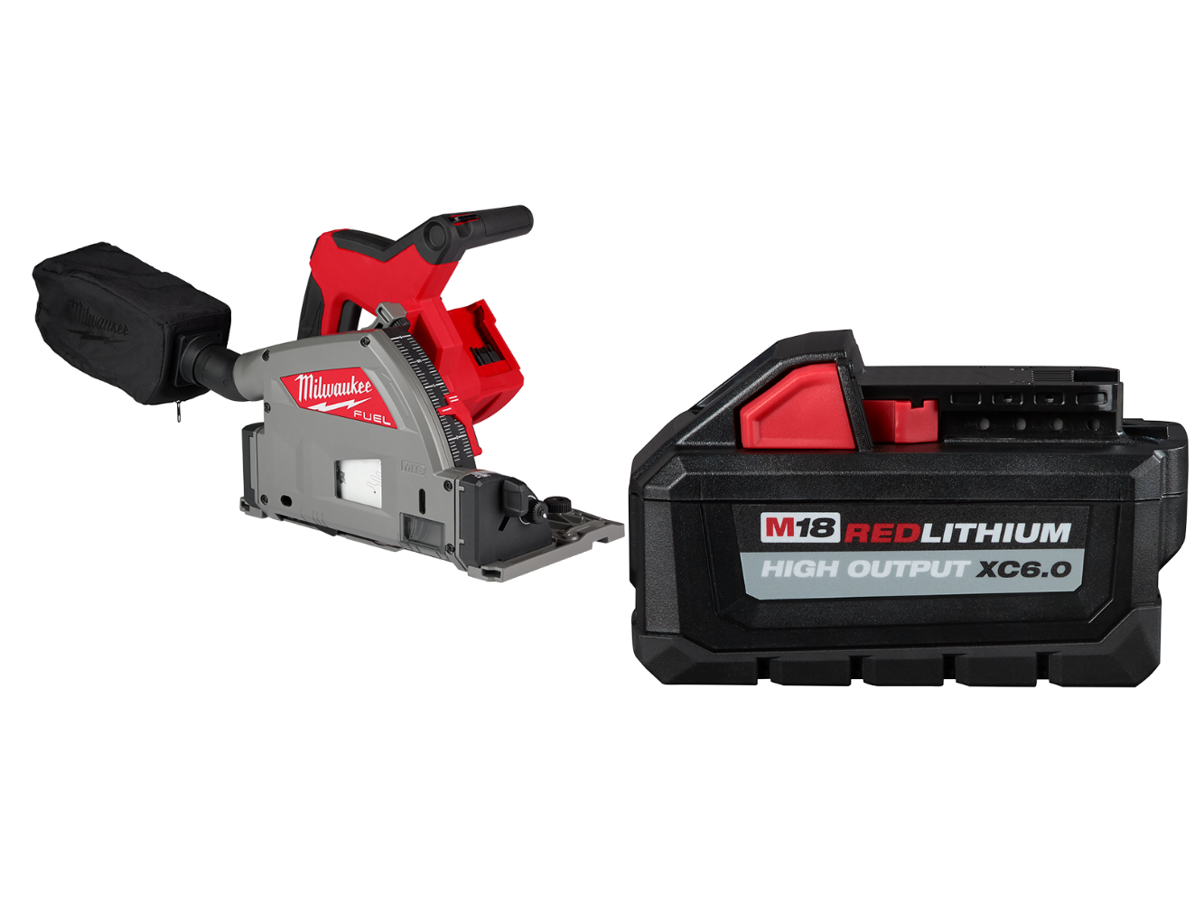 Milwaukee 2831-20x6 M18 FUEL 6-1/2" Plunge Track Saw w/ Extra 6Ah Battery