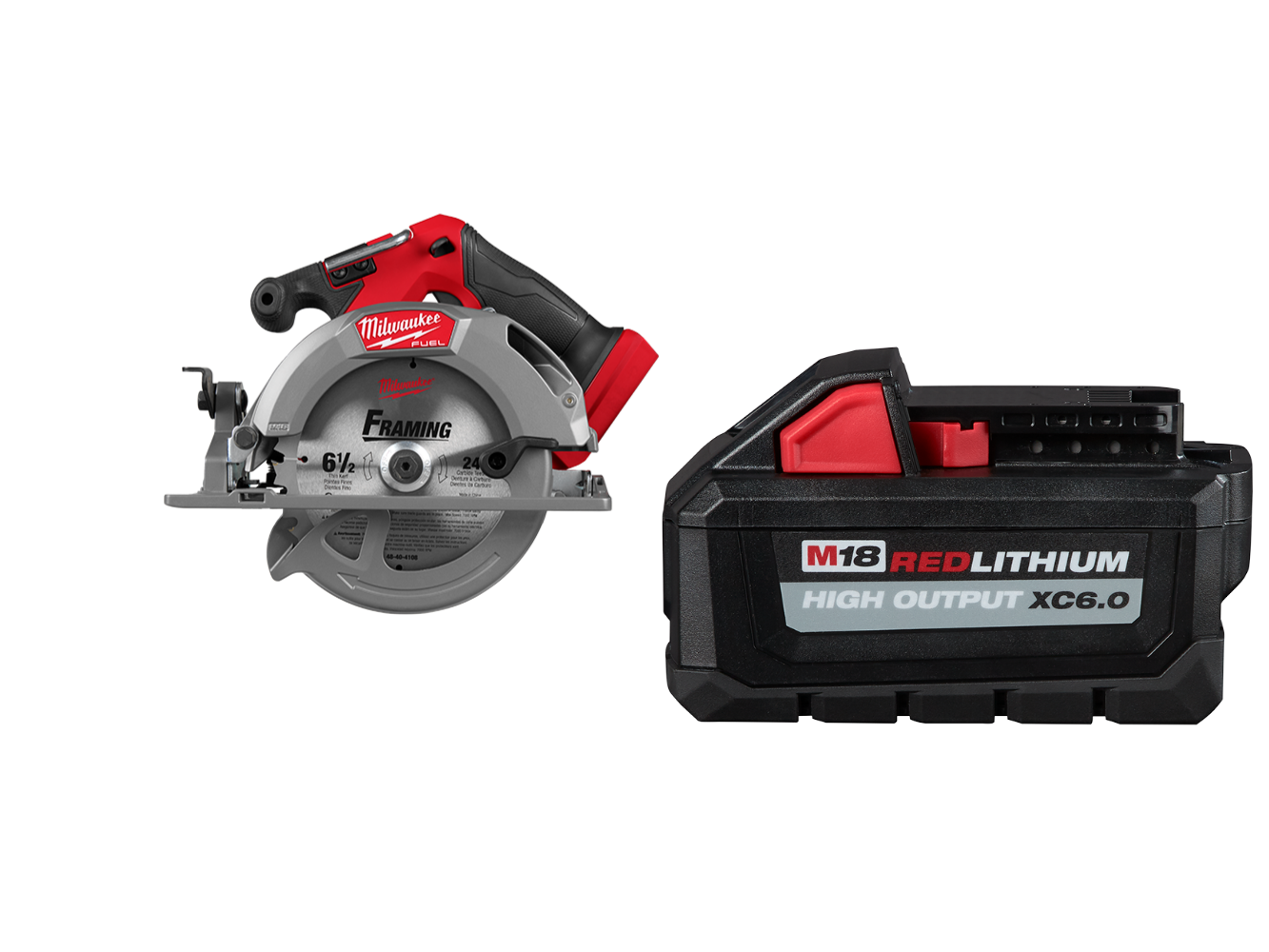 Milwaukee 2833-20x6 M18 FUEL 6-1/2" Circular Saw w/ Extra 6Ah Battery