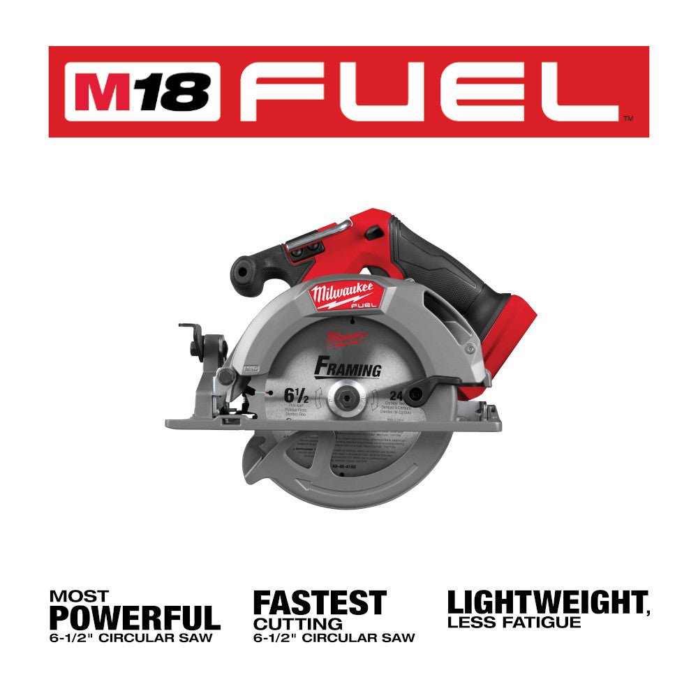 Milwaukee 2833-20x6 M18 FUEL 6-1/2" Circular Saw w/ Extra 6Ah Battery - Image 2